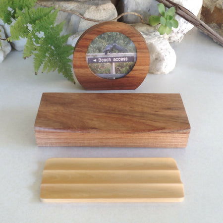 Pen Box & Small Photo Frame Desk Set- Tasmanian Blackwood