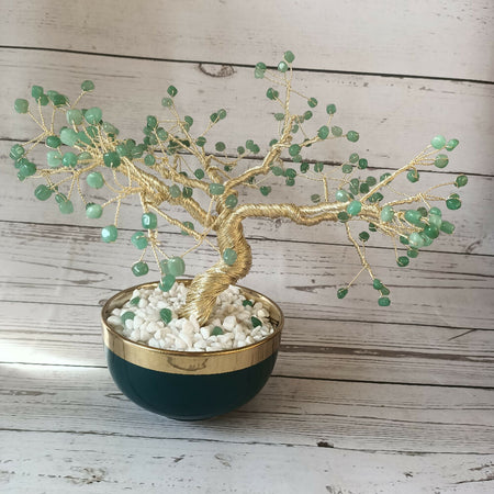 Green Aventurine Large Gem Tree 175 gems per tree gold wire