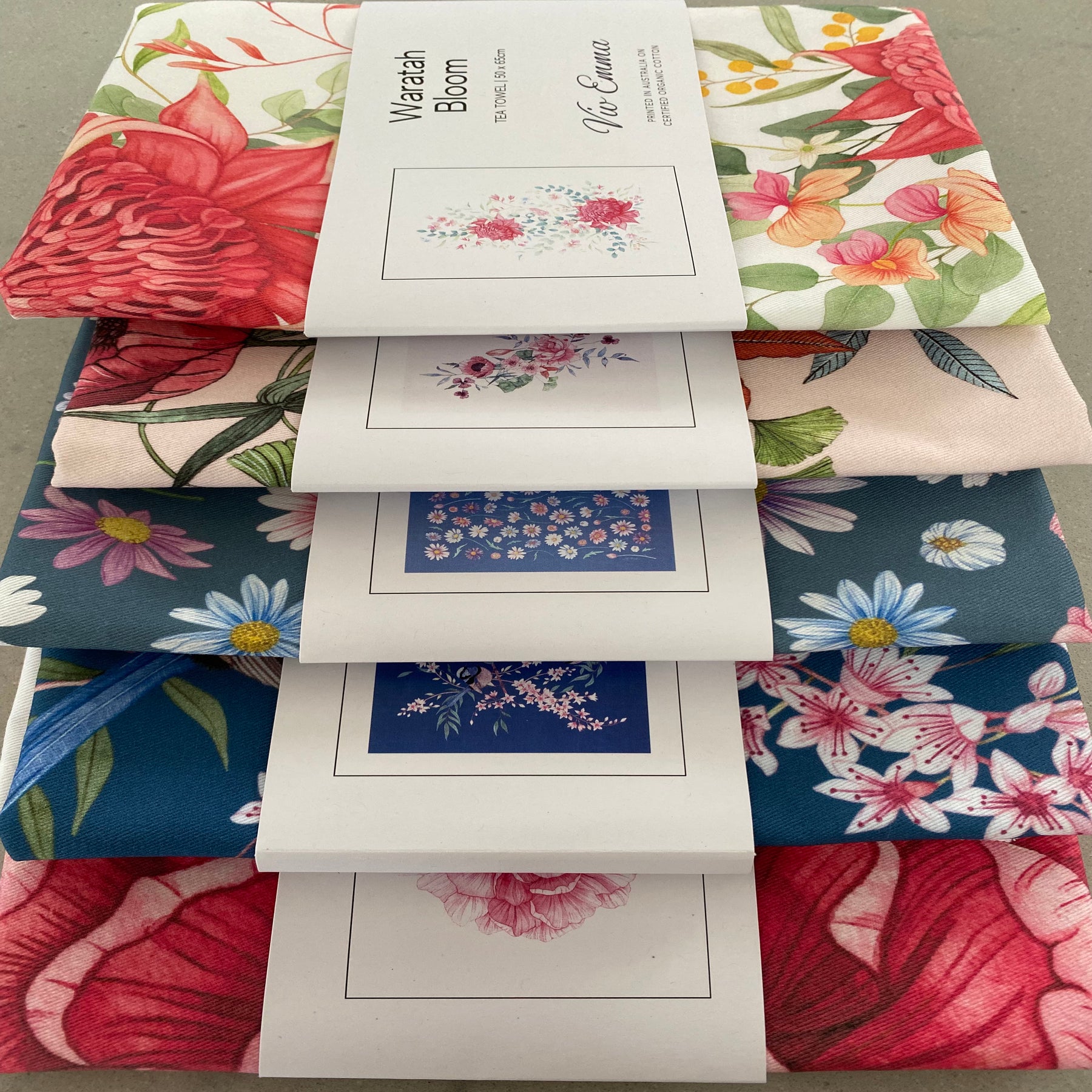 Organic Australian Cotton Tea Towel - Vintage Floral