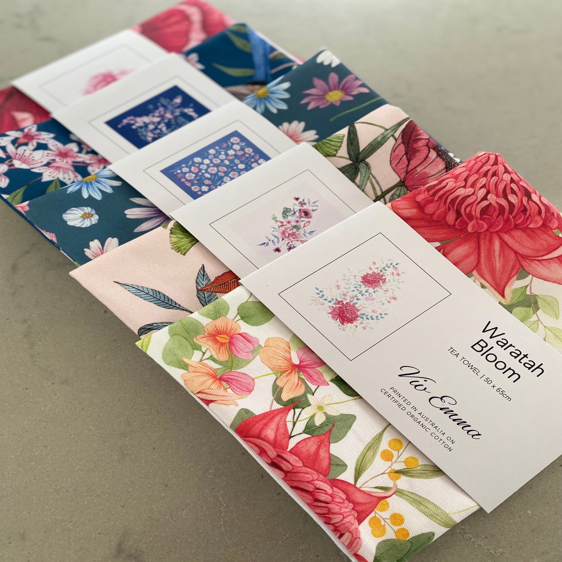 Organic Australian Cotton Tea Towel - Vintage Floral