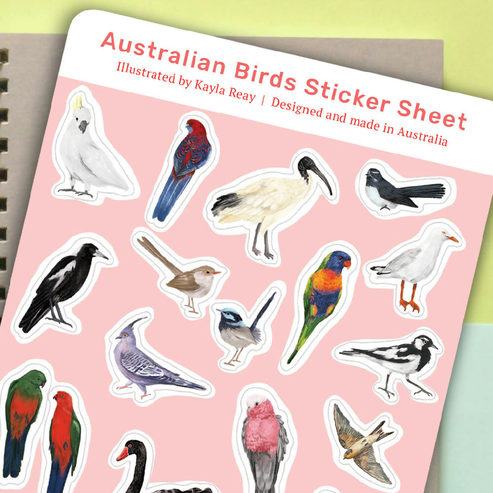Sticker Sheet of Australian Birds