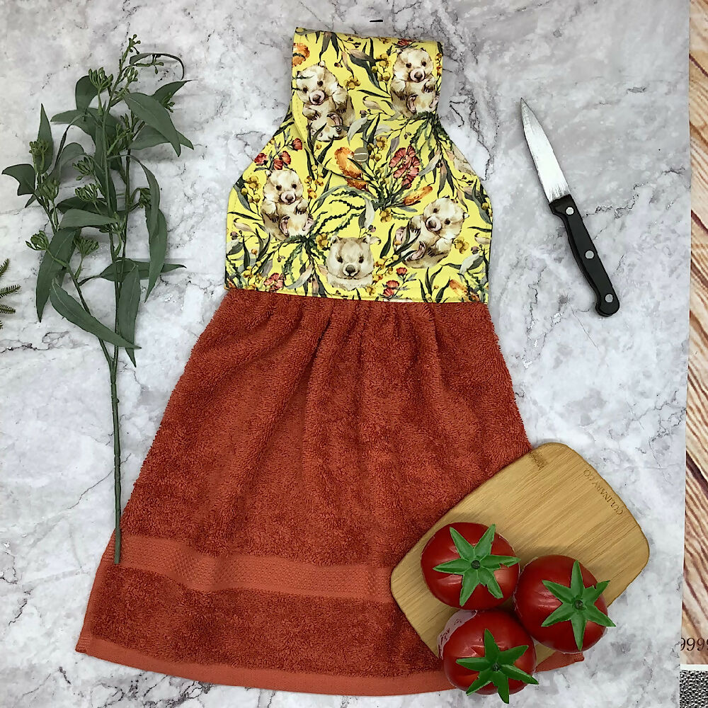 Australian Wombats hanging hand towel  - 4 Designs