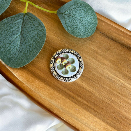 Mallee yellow gum blossom brooch