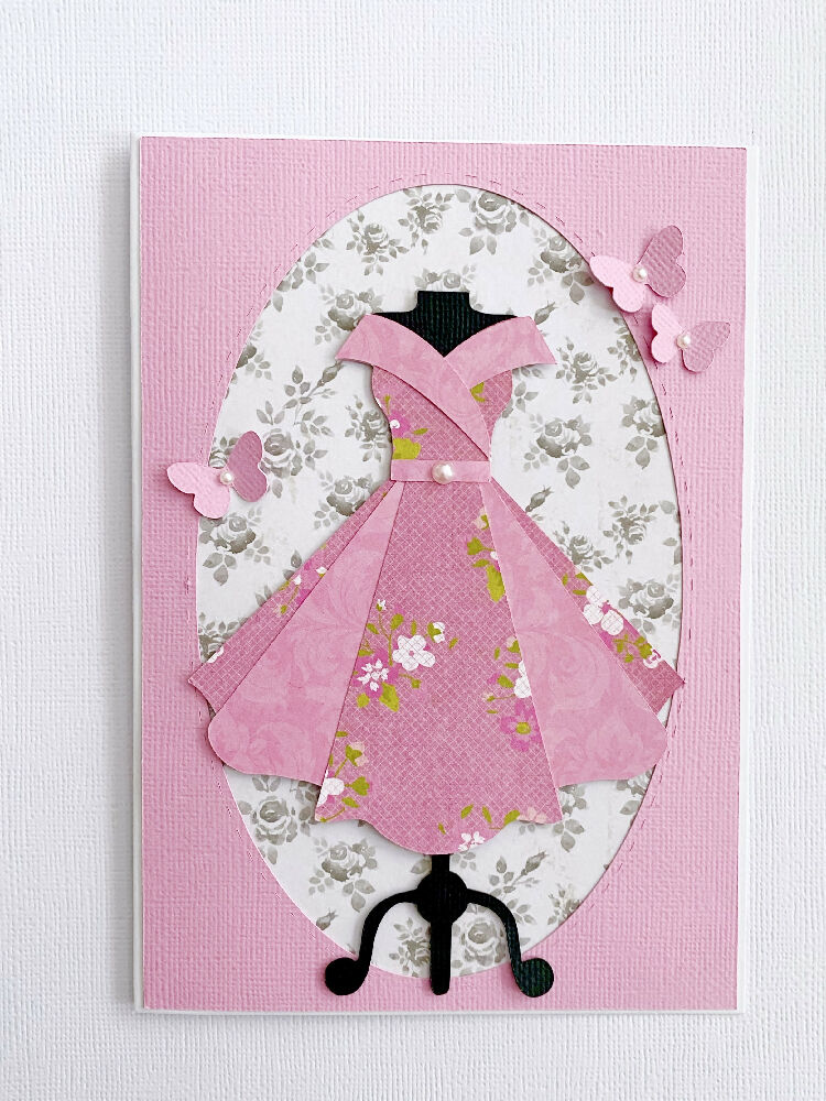 Floral Dress cards, birthday card. Mother's day.