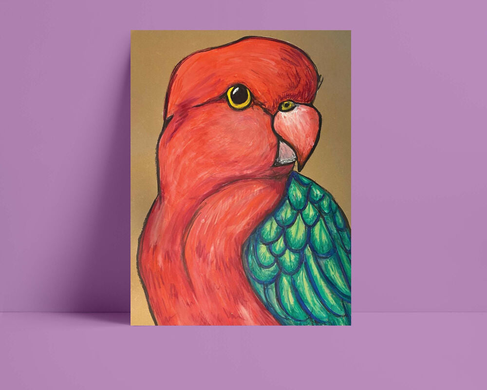 King Parrot Print A3