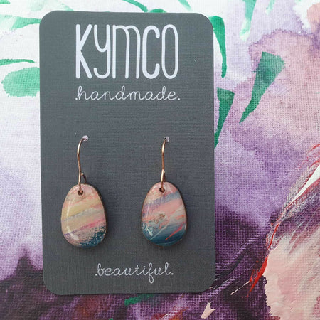 Aurora Collection| Resin drop dangle earrings | Pink blue