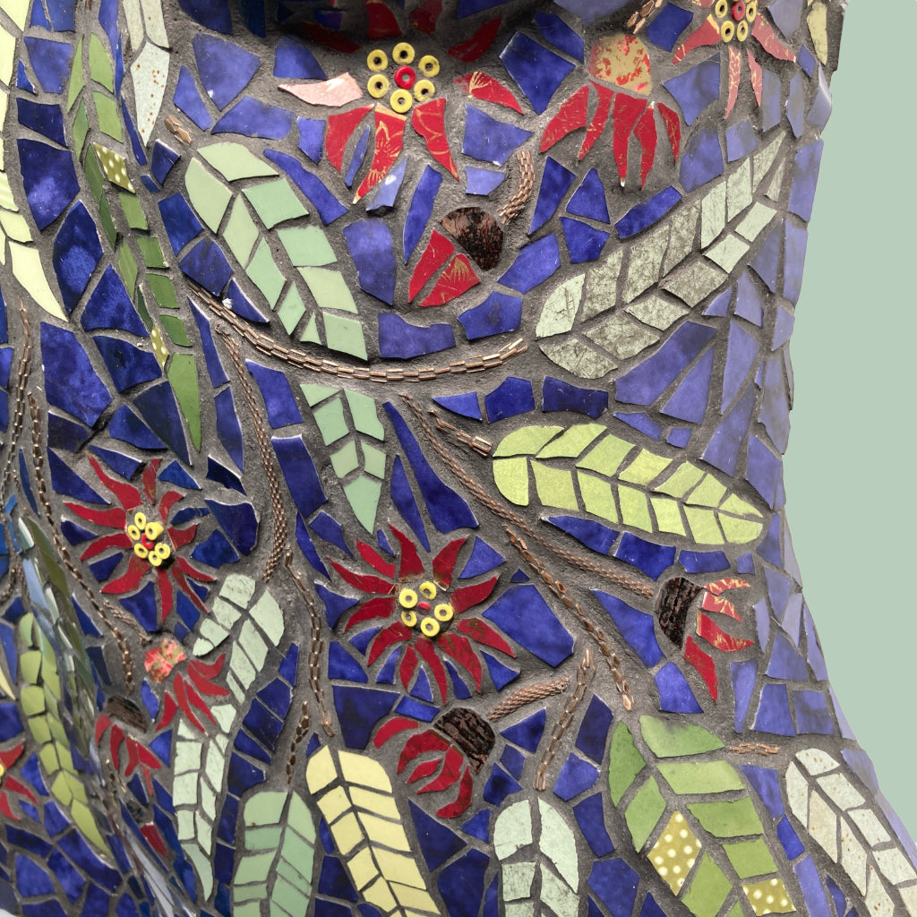 Mosaic Torso - Upcycled Wall Art - Red Flowering Gums