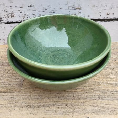 Pair of Green Ceramic Bowls