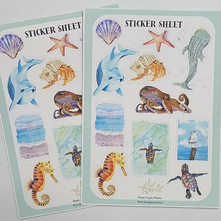 Sea creature Sticker sheet for Journals, Planners and sketchbooks