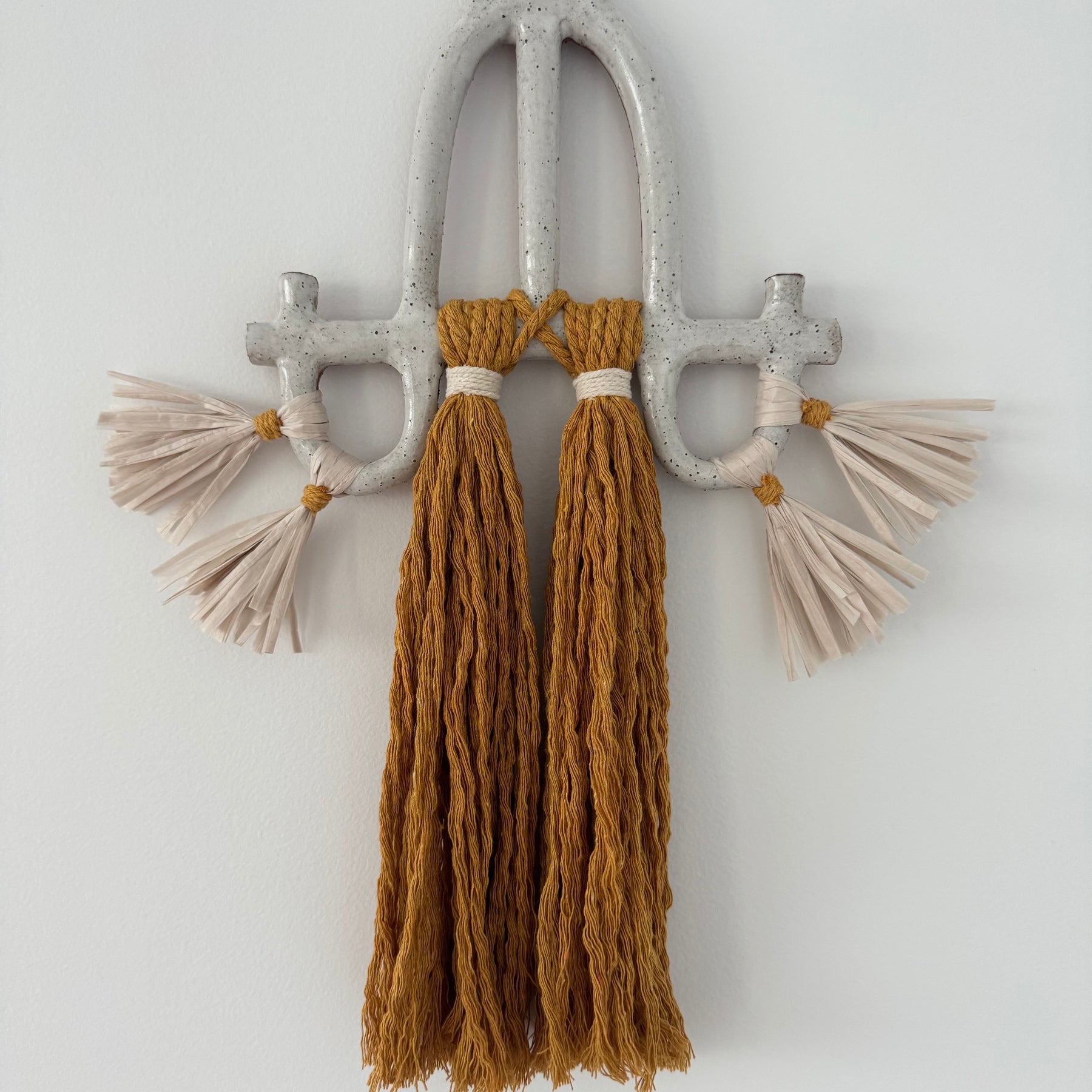 Macrame and Clay wall hanging