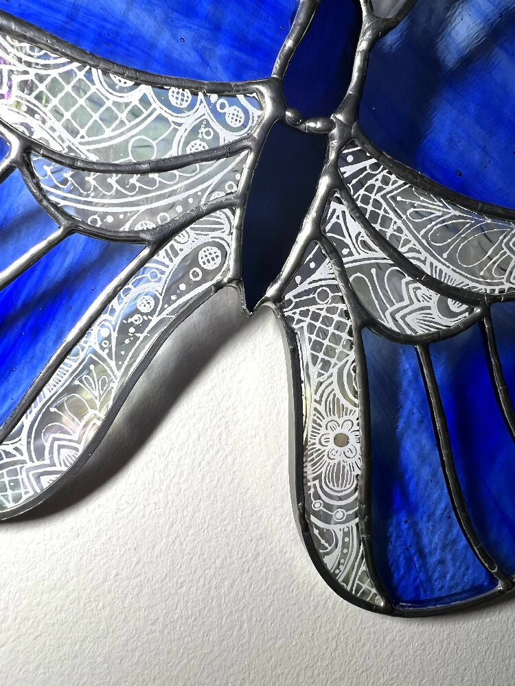 Blue Stainedglass Butterfly