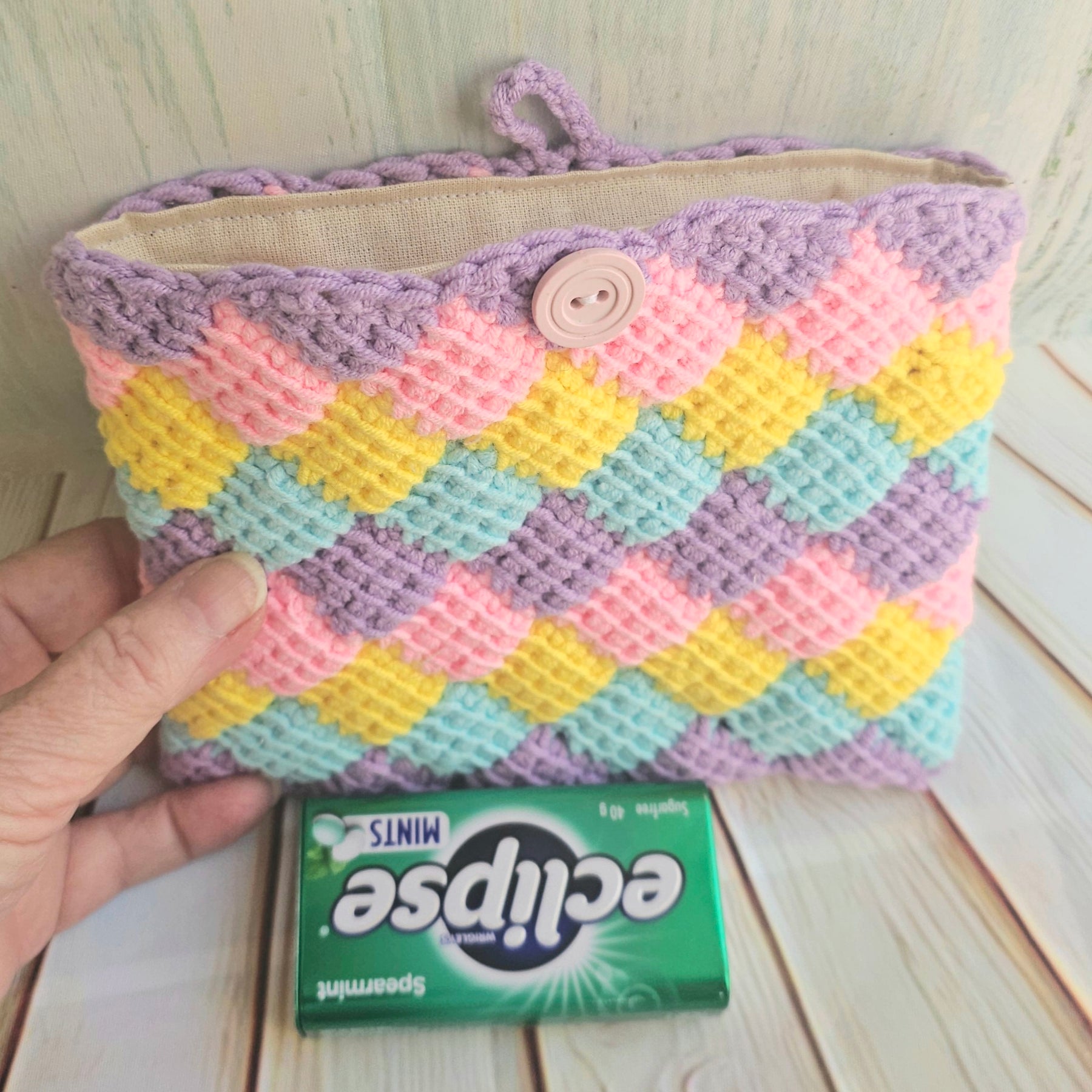 Tunisian Crochet Child's Shoulder Bag