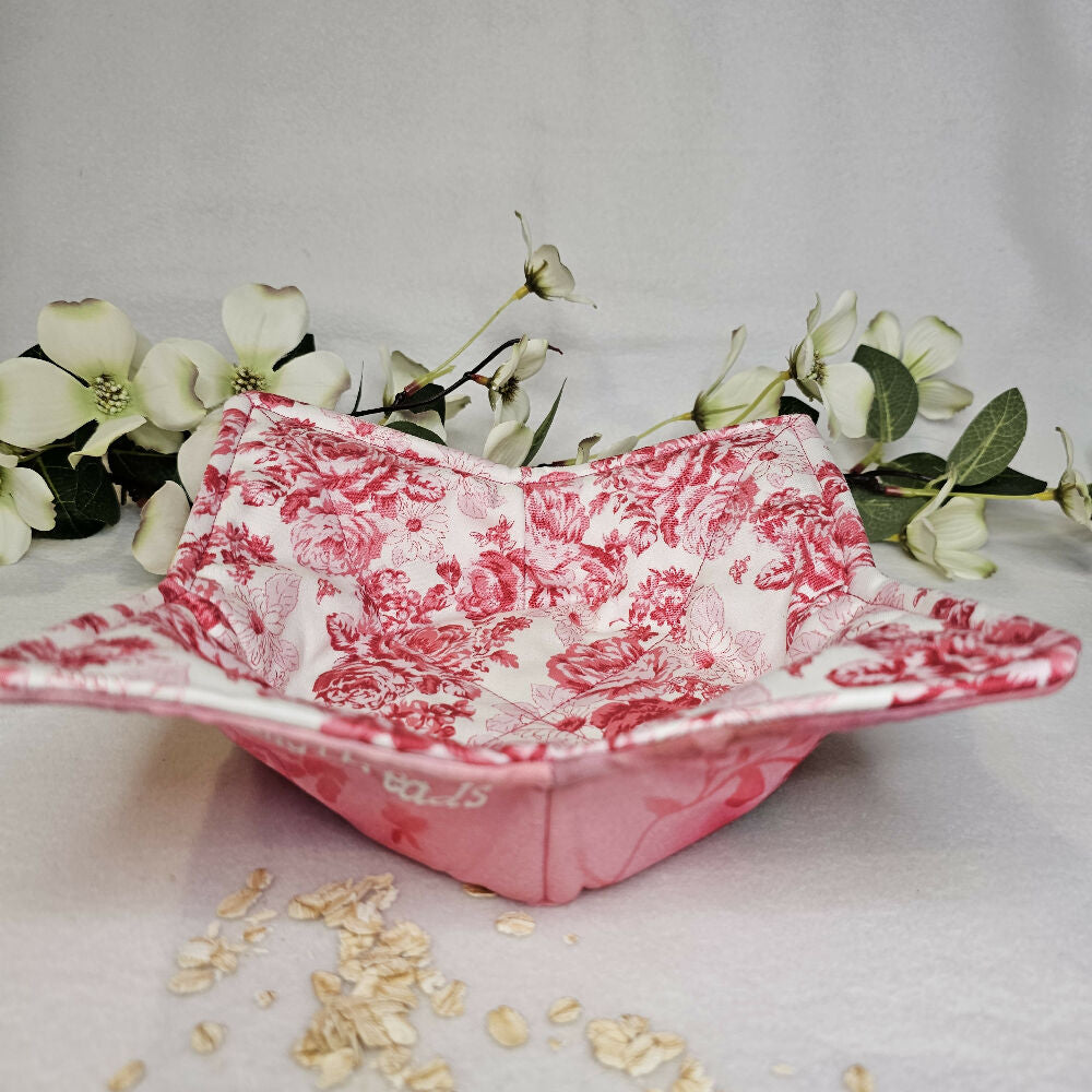 Hot/Cold Cozy Bowl - Pink Floral/Flowers