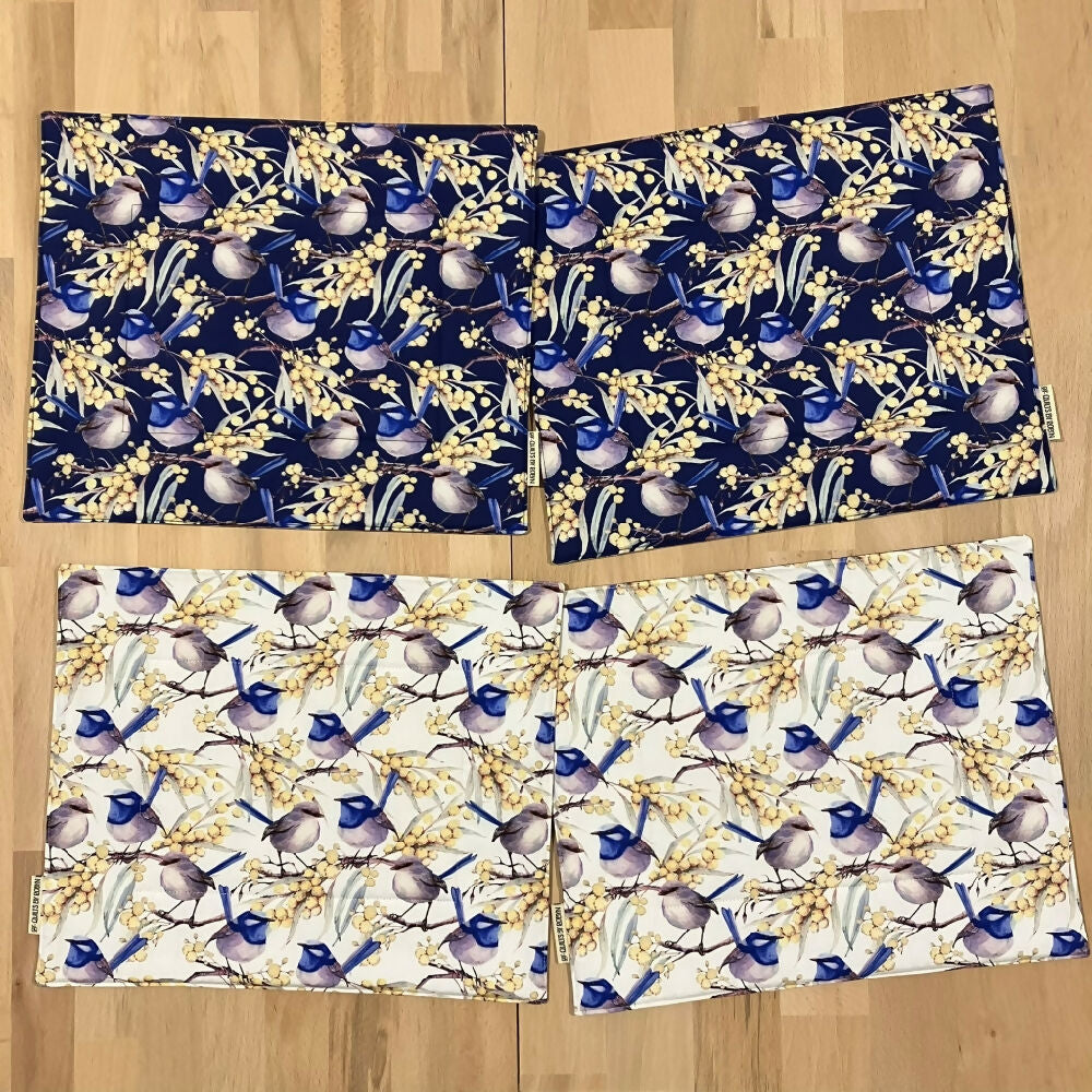 handmade Australia reversible - blue wren