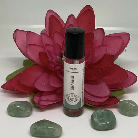 HEART Chakra Essential Oil Roller Crystal infused with Green Adventurine