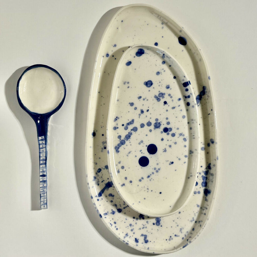 Australian-Ceramic-Artist-Ana-Ceramica-Home-Kitchen-and-Dining-Servingware-Porcelain-Platter-Set-Cobalt-Splatter-Serving-Spoon-Handmade-Pottery