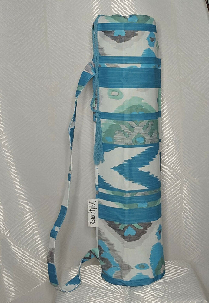 Yoga/Pilates Mat Bag - Blues & Aqua Aztec