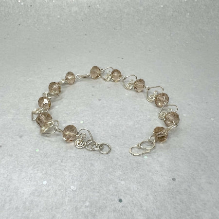 Sterling silver heart chain bracelet