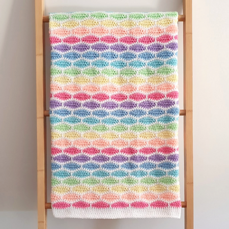 Pastel Rainbow crochet baby blanket