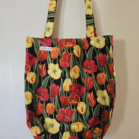 Handmade Tulip Print Tote Bag