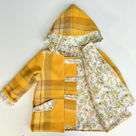 Australiana Bee and Wattle lined Blanket Duffle Coat