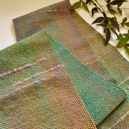 100% wool handwoven scarf 'spring colours'