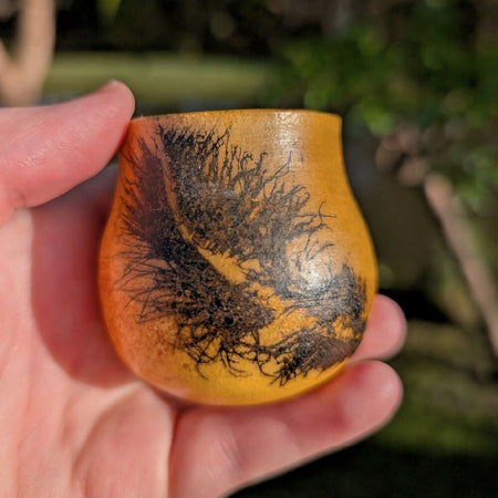 Orange Feather Handmade Ceramic Vessel