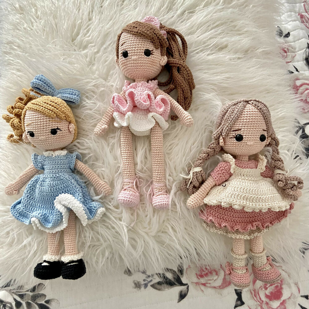 Rosie, a crochet doll