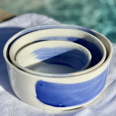 Wabi Sabi Porcelain Nesting Bowls | Set of 3 | Australian Handmade Ceramics