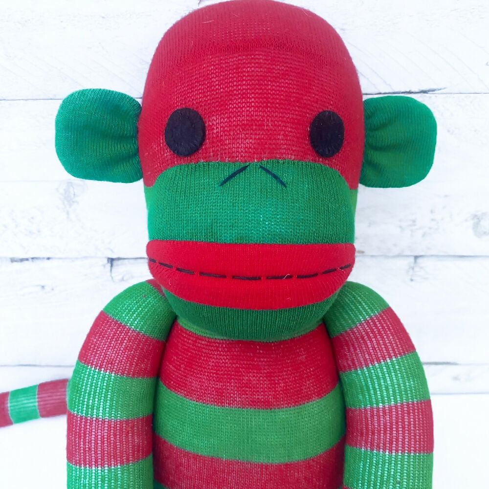 Buddy-Sock Monkey-Christmas-soft toy-2