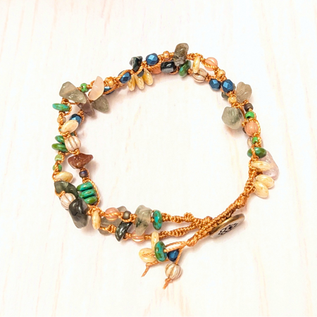 Indian agate bracelet - May birthstone - OOAK - Size medium