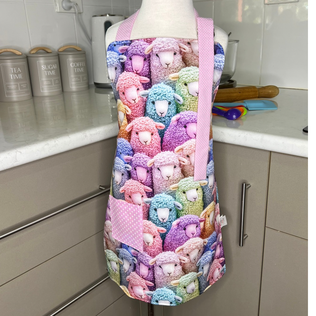 Apron .. Children's reversible .. Sheep