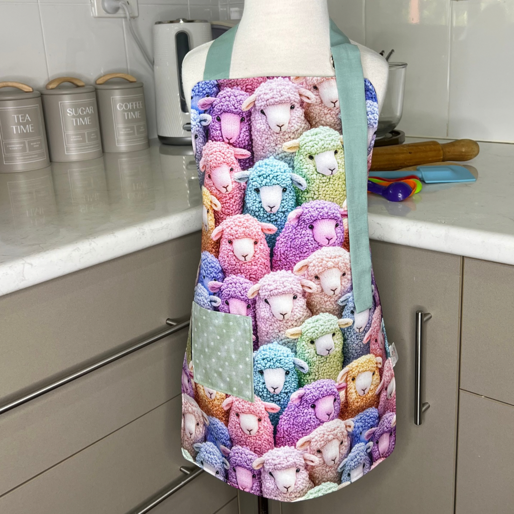 Apron .. Children's reversible .. Sheep