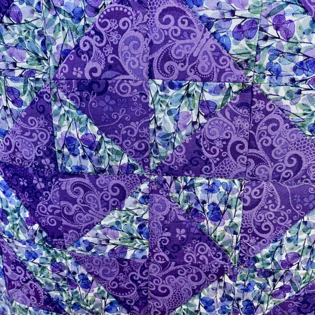Lavender Whirl” Patchwork Tote – Floral & Paisley Quilted Bag