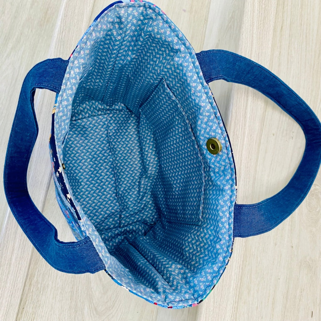 Blue Horizons Patchwork tote