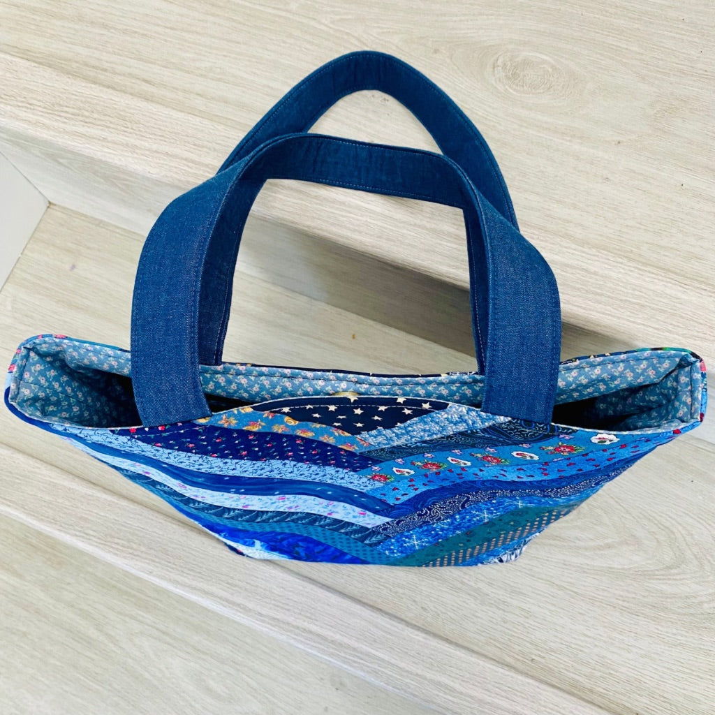 Blue Horizons Patchwork tote