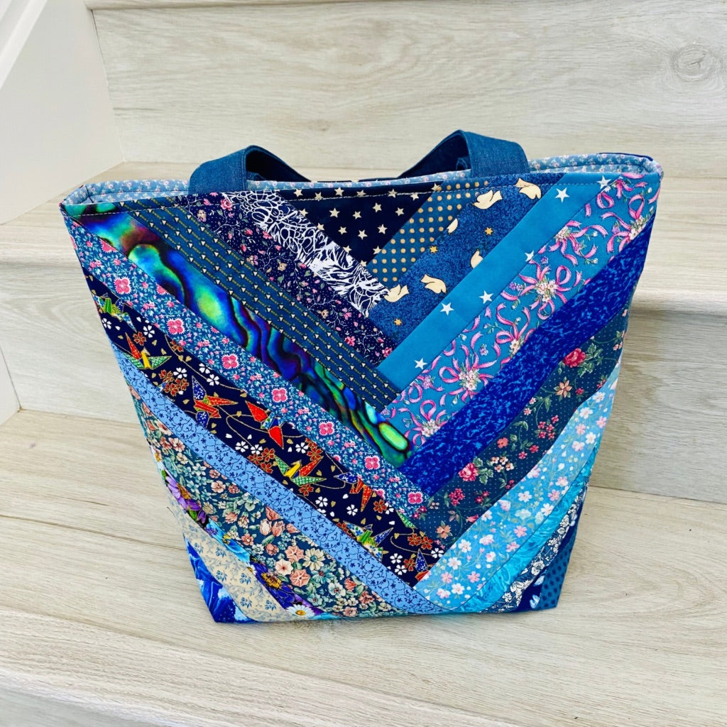 Blue Horizons Patchwork tote