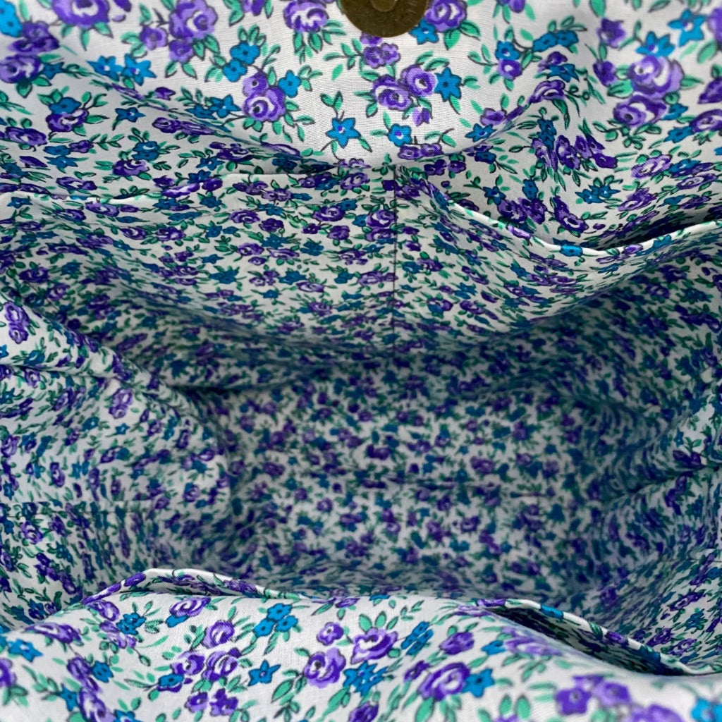 Lavender Whirl” Patchwork Tote – Floral & Paisley Quilted Bag