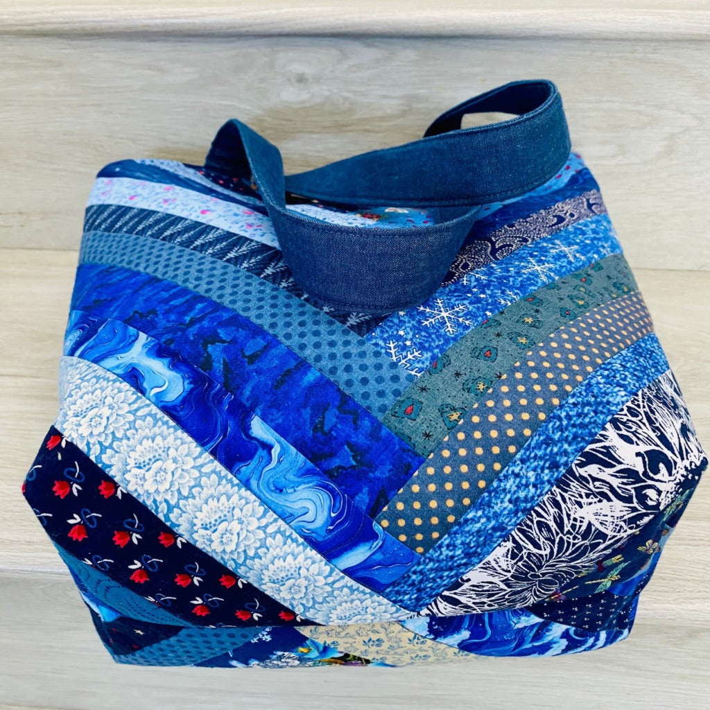 Blue Horizons Patchwork tote