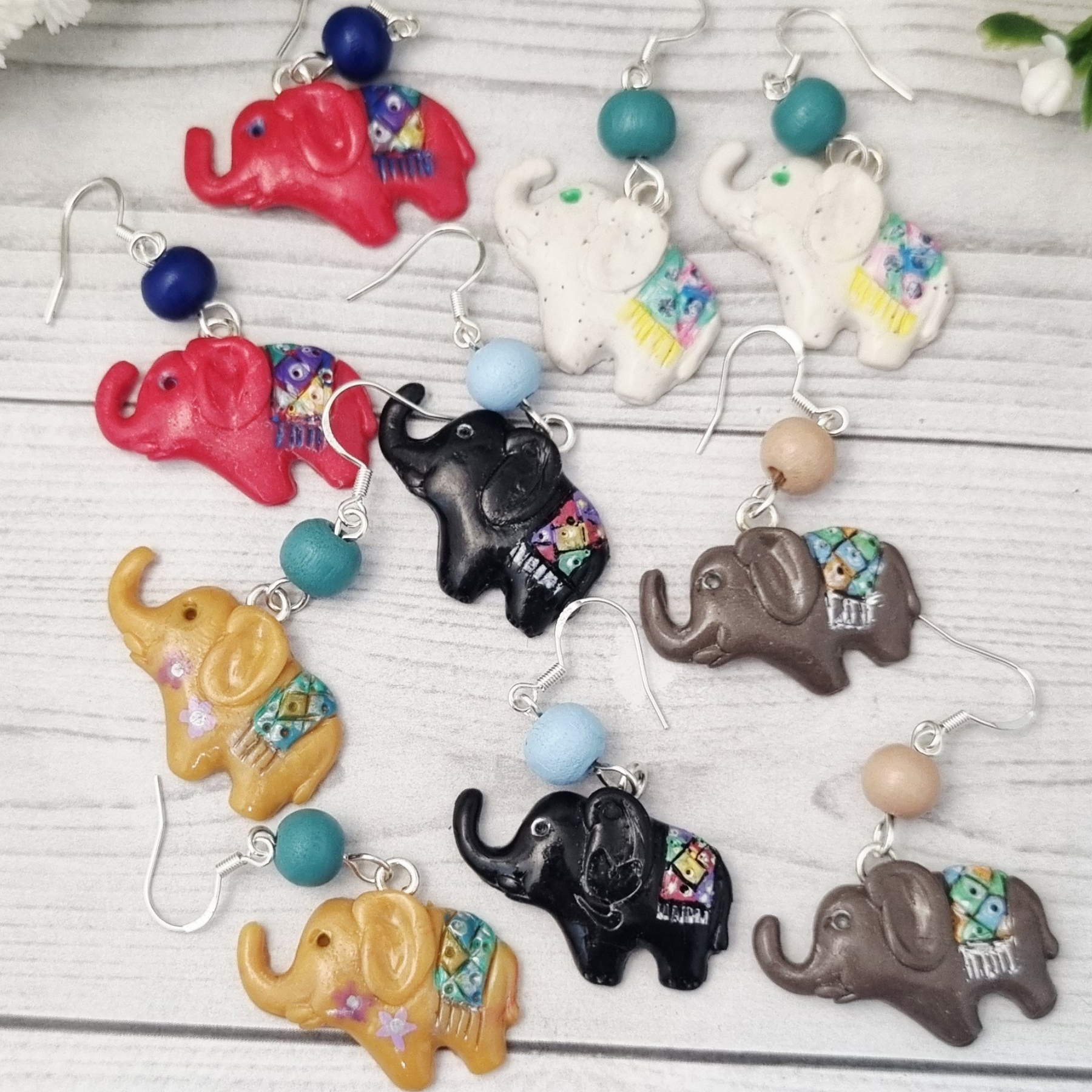 Little Elephants with Blankets Earrings for Animal Lovers
