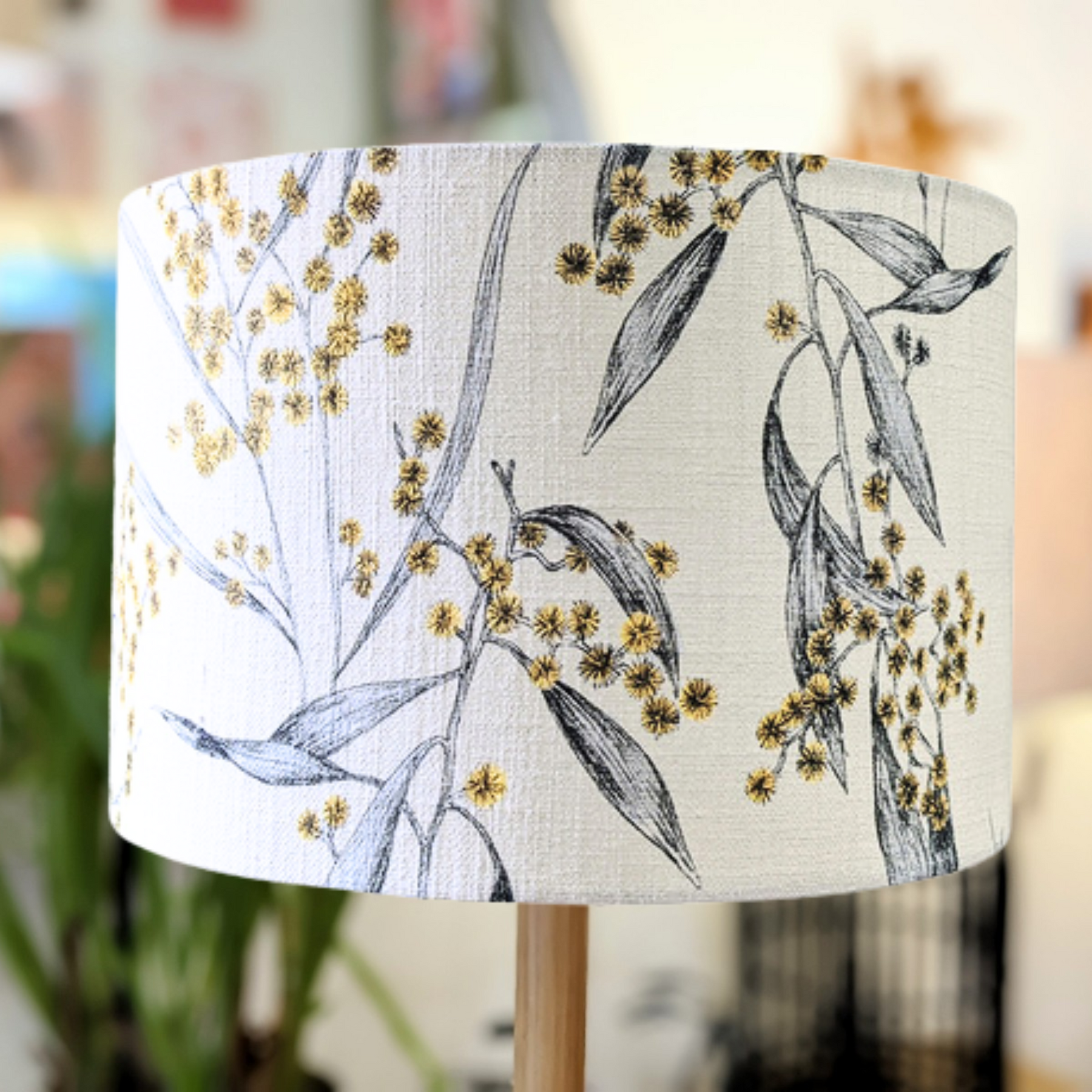 Golden Wattle lampshade - handmade by Emotive Collection Australia