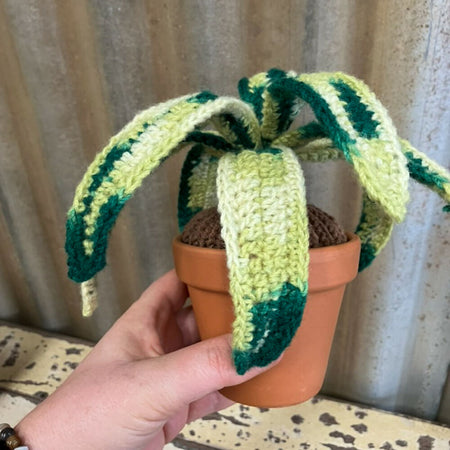 Handcrafted Faux Crochet Plant in Terracotta Pot