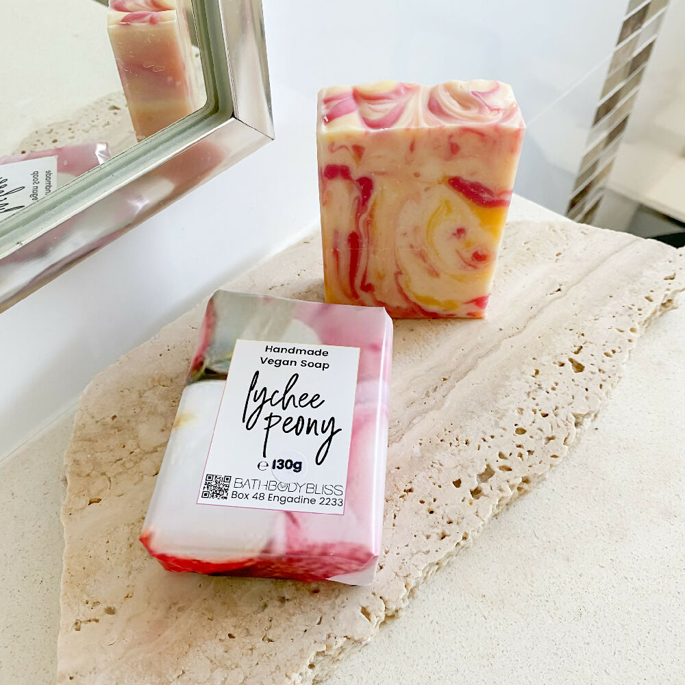 Lychee Peony Handmade Soap, Vegan Soap, Scented Soap