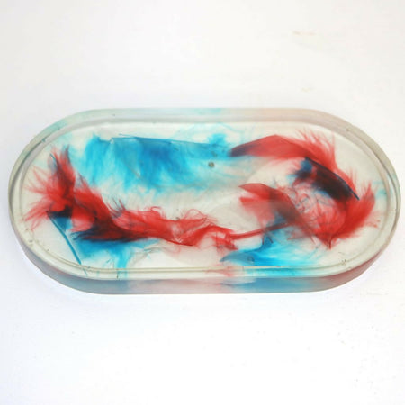 Resin Trinket Tray with feathers