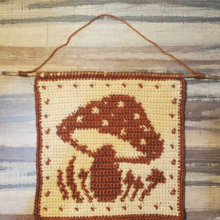 Crochet tapestry - mushroom