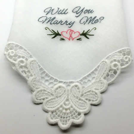 Wedding Proposal Personalised Valentine's Handkerchief Gift