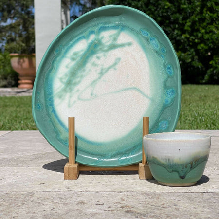 Patina Pearl Set | Handmade Ceramic Plate and Bowl | Australian Made