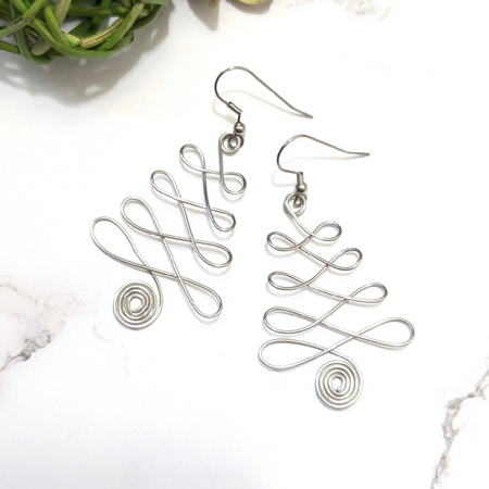 Christmas tree earrings with quality hypoallergenic hooks