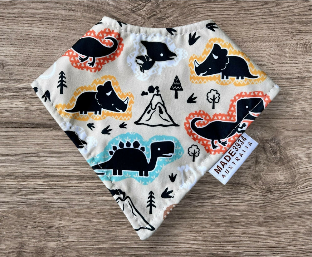 Bandana Style Waterproof Bib - Dinosaur