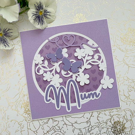 Floral Mum Mother's day card, birthday card. Pink or purple.